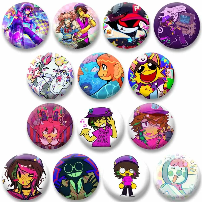 Divertidos pines de esmalte redondos de dibujos animados de R-Regretevator Infected Melanie Split, insignias para bolsos, ropa, joyería, regalos para amigos
