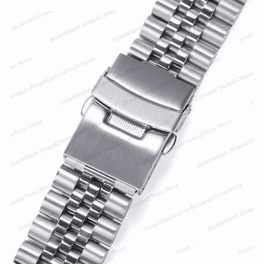 Solid Stainless Steel for Jubilee Strap for Seiko SKX007 SKX009 Metal Silver Bracelet 18 19 20 21 22 23 24mm Universal Watchband