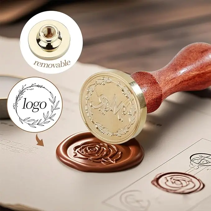 Custom Wax Seal Stamp Initial Text Custom Stamps Personalized Logo Design for Diy Wedding Envelope Letter Head Card Decoration