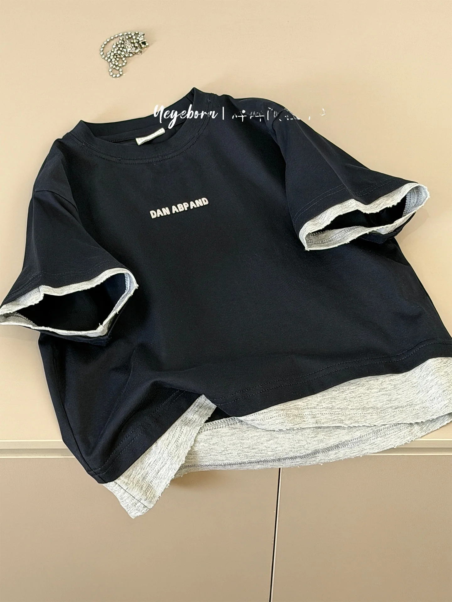 ボラボーイズクール半袖tシャツティアデザイン半袖キッズトップカジュアルルーズフィット春夏子供ファッション