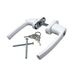 Plastic Steel Door double-sided Handle sliding push door handles 55-65MM with lock insurance