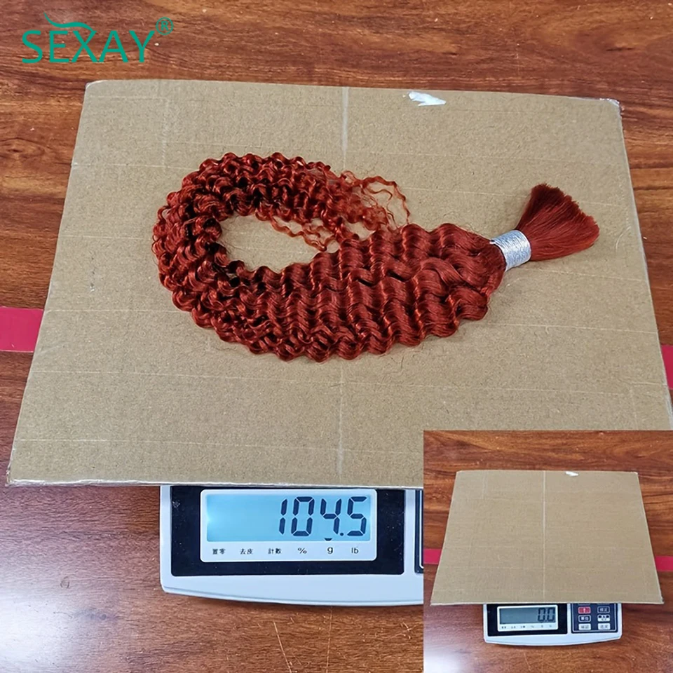 Ingwer-Echthaar-Masse zum Flechten, 30,5–71,1 cm, brasilianisches Remy-Haar, kein Schuss, für Boho-Zöpfe, tiefe Welle, lockiges Bündel, geflochten