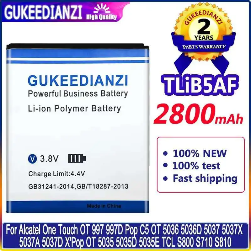 

Battery Tlib5af 2800Mah For Alcatel One Touch OT 997 997D Pop C5 5036 5036D 5037 5037X 5037A 5037D Tcl S800 S710 S810