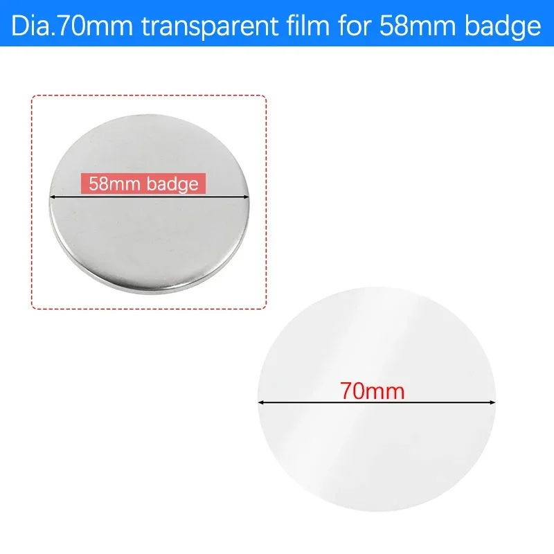 500szt Przezroczysta folia na plakietki 25mm 32mm 37mm 44mm 58mm 75mm Przezroczysta folia ochronna na plakietki Części do tworzenia guzików