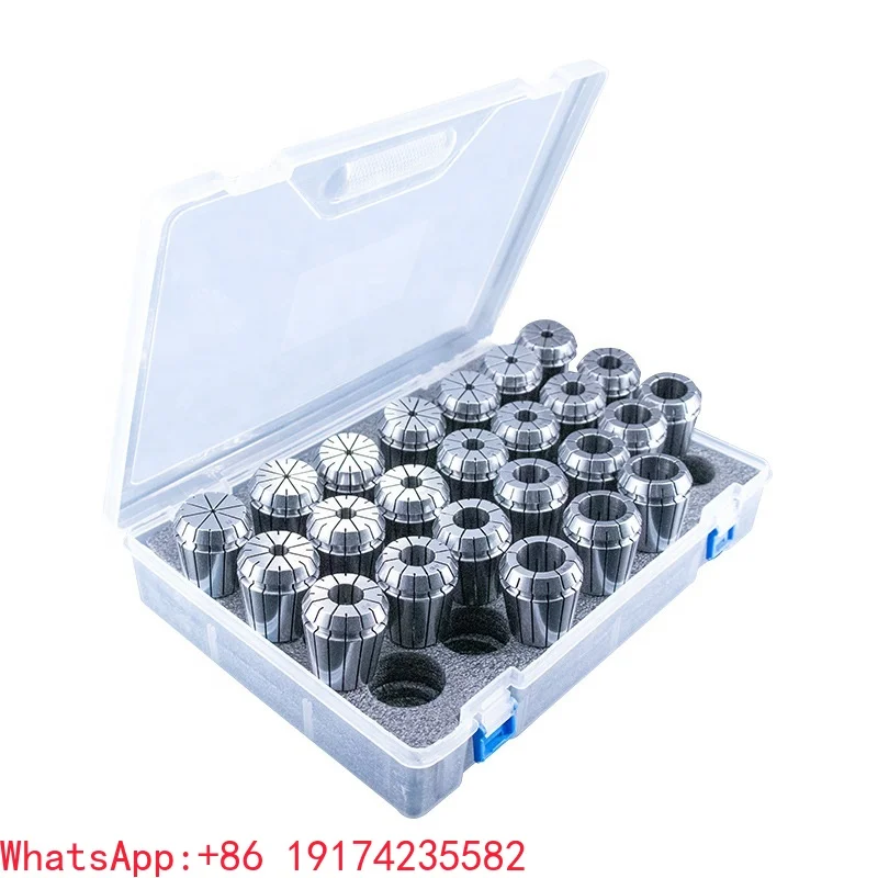 ER40 Spring Clamping Collets DIN6499B Milling Machine 23pcs Set with Plastic Box 65Mn Steel 0.008mm Accuracy