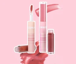 LEEMEMBER Double Head Gloss/Matte Lip Glaze Two Effect Texture Upgrade Mist Lip Honey Liquid Lipstick Moisturizing 4.4g Makeup