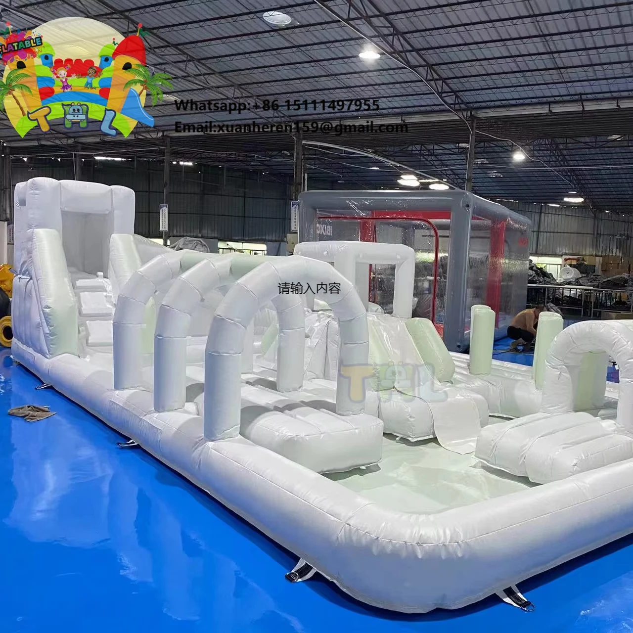 Cheap Large Inflatable Bouncy Jumping Castle Combo Water Park Playground Slide With Swimming Pool