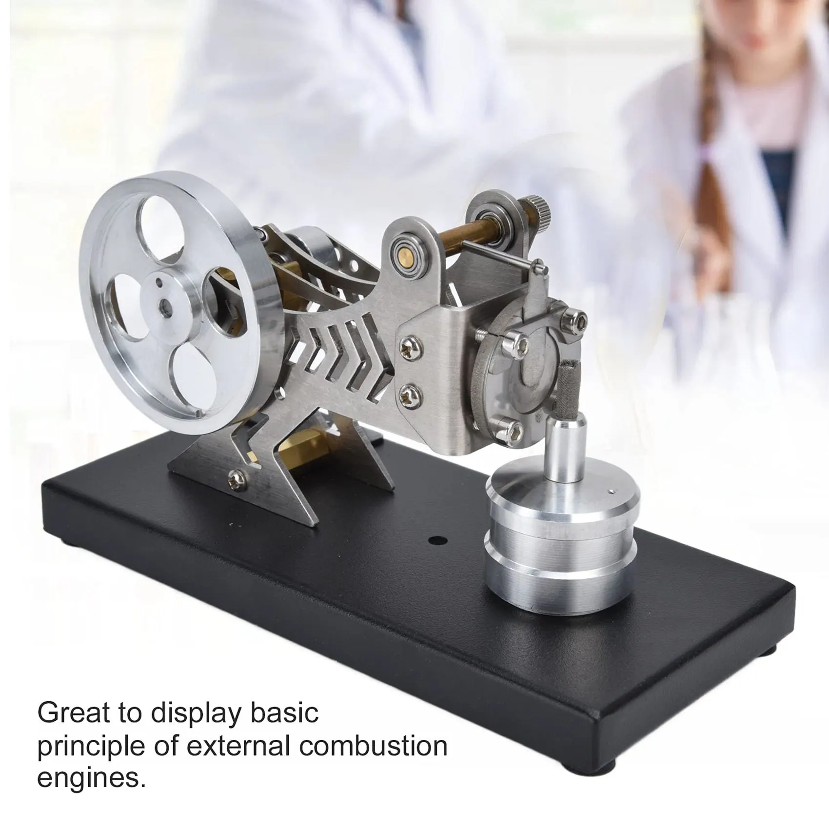 AT44-All-Metal Vacuum Stirling Engine DIY Hot Gas Turbine Stem Steam Engine Model Set Physical Experiment Toy Gift