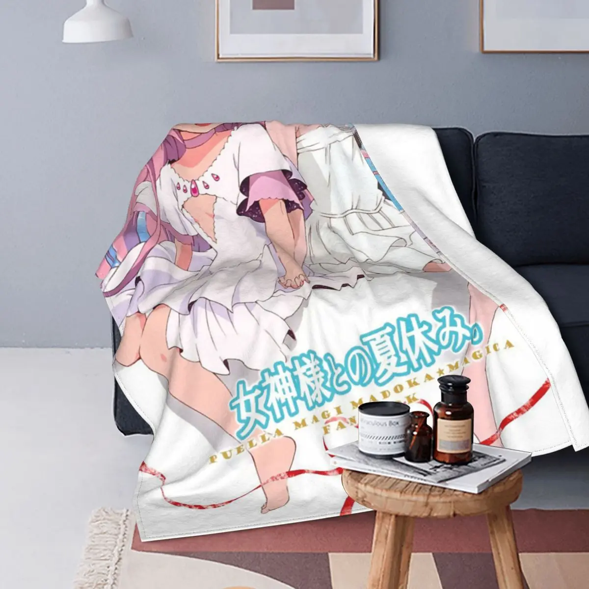 Homura Akemi Madoka Kaname Blankets Puella Magi Madoka Magica Flannel Vintage Breathable Throw Blankets for Home Winter