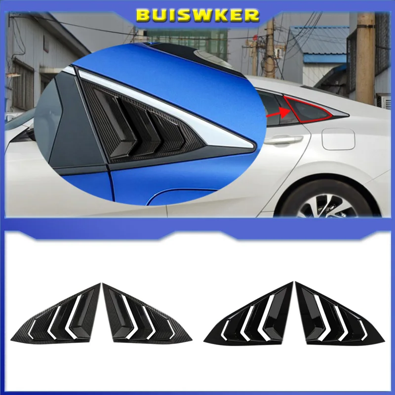 

Car Triangle Window Louver Side Shutter Blind Shades Cover Trim Sticker Vent Carbon Fit For Honda Civic 10th 2016-2021