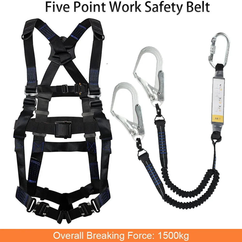 

High-altitude Work Safety Harness Five Point Safety Belt Rope Outdoor Rock Climbing Electrician Construction Protect Equipment