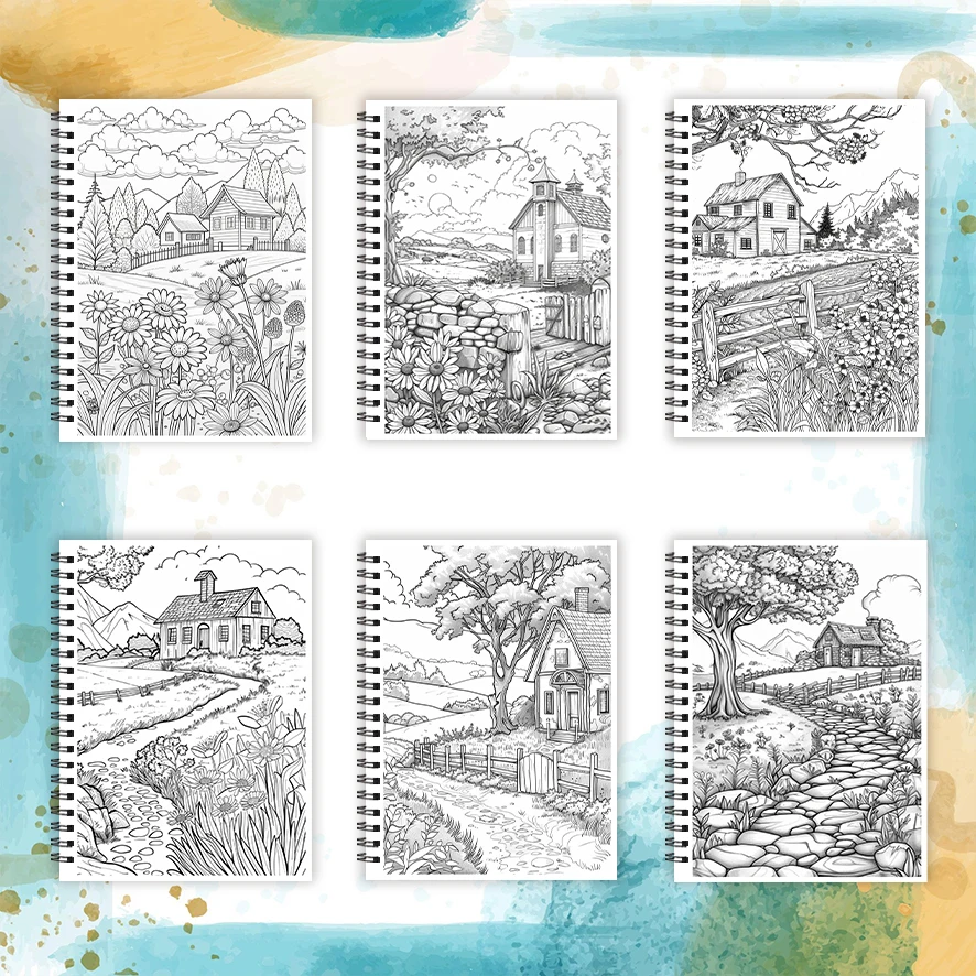 House Beautiful Coloring Book for Adults - 8.3x 11.2 Inch 32 Page Coloring Book - Helps Reduce Stress and Ease Emotions