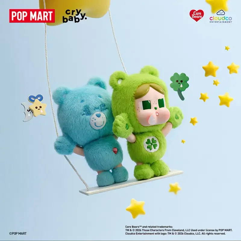 POP MART CRYBABY Care Bears Series Vinyl Plush Pendant Genuine Mystery Box Blind Box Guess Bag Toys Doll Cute Desktop Ornaments