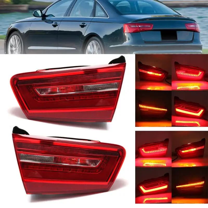 LED Inner Tail Lights  Assembly With Bulbs For Audi A6 C7 2012-2015 Sedan Rear Stop Brake Turn Signal Lamp 4GD945093 4GD945094