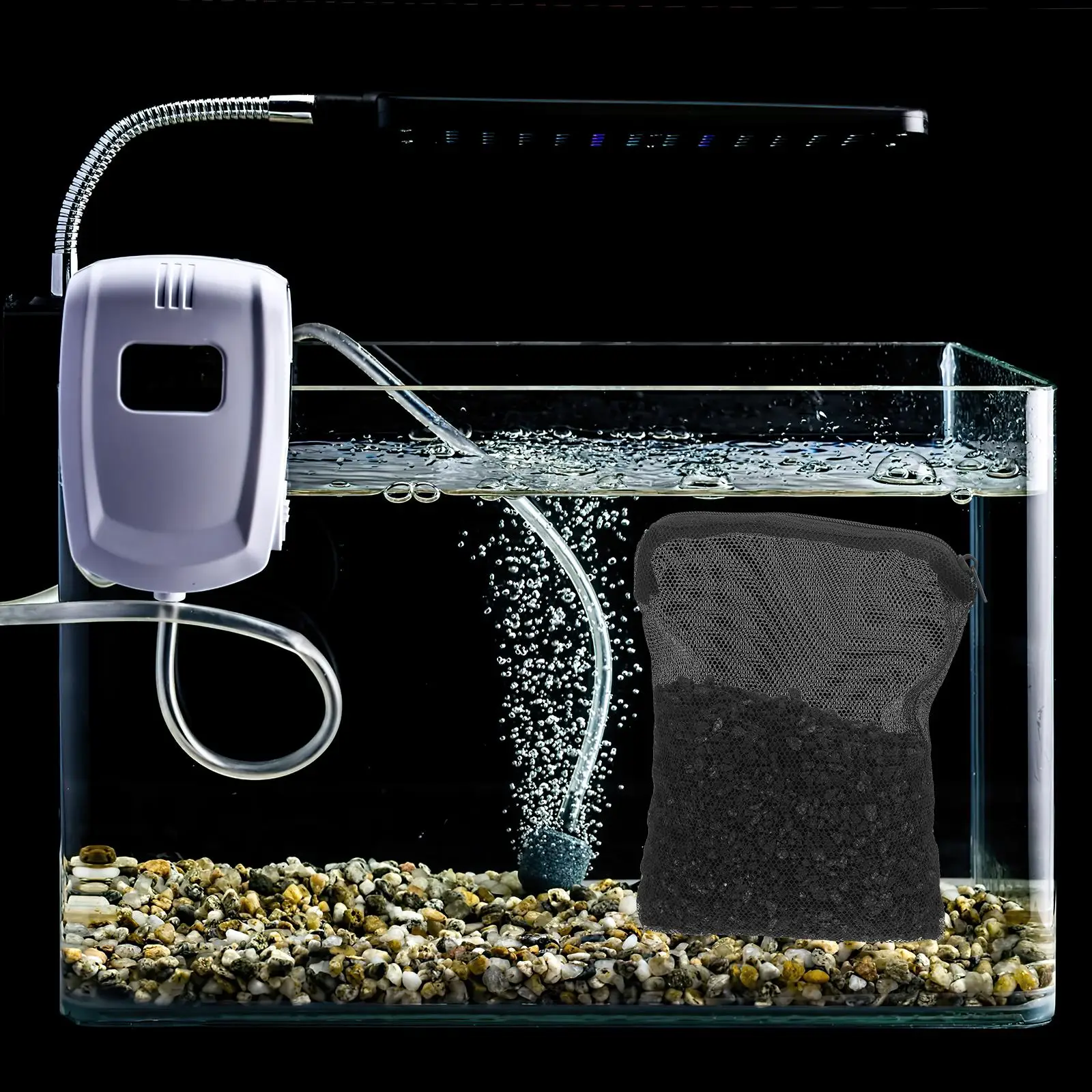 Material de filtro de aquário água casca de coco kit de carvão suprimentos de filtragem de tanque de peixes carvão ativado