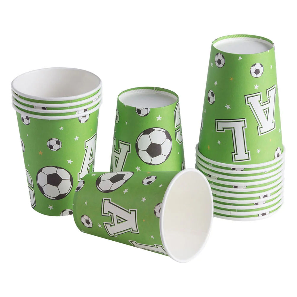 

16pcs Soccer Ball Paper Cups Premium Disposable Drinking Cups For Birthday Design Party Supplies Soccer Lover