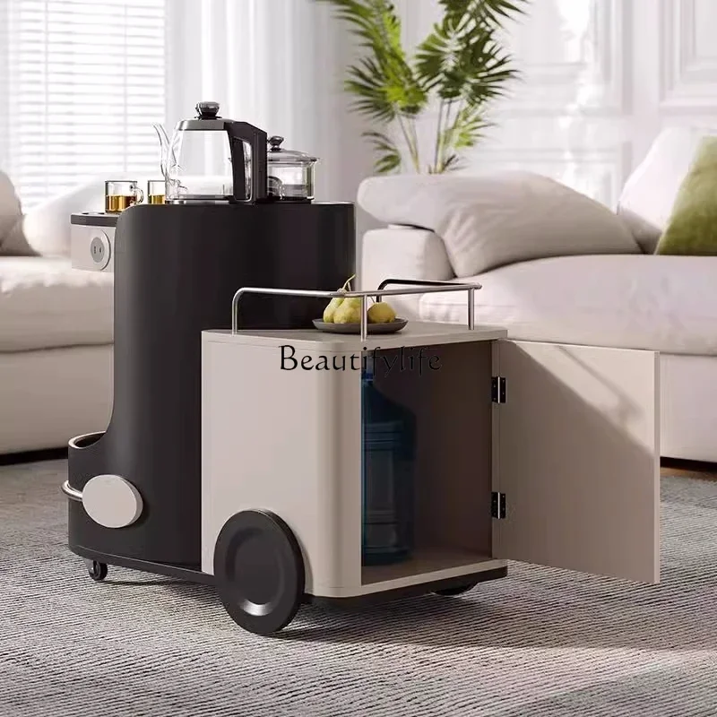

yj5 *Cream wind movable tea cart household small apartment