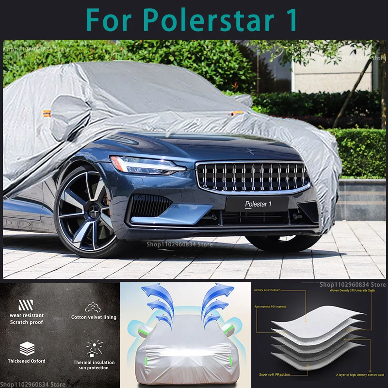 

For Polerstar 1 210T Full Car Covers Outdoor Sun uv protection Dust Snow Protective Anti Hail And Storm Auto Protective cover