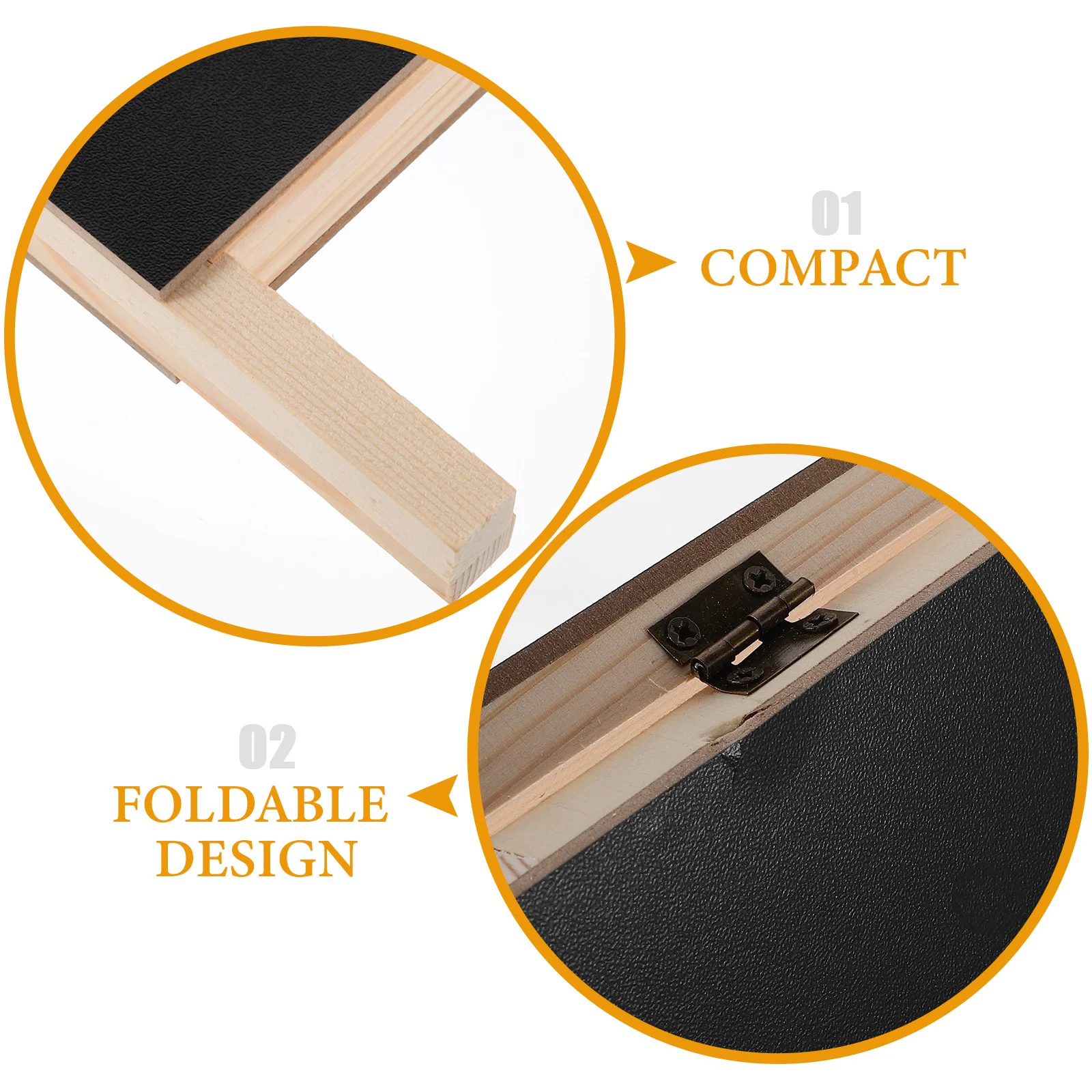 Wooden Foldable Multi-Function Desktop Message Board Small Blackboard Sign For Shop Home Office Erasable Writing Board Free