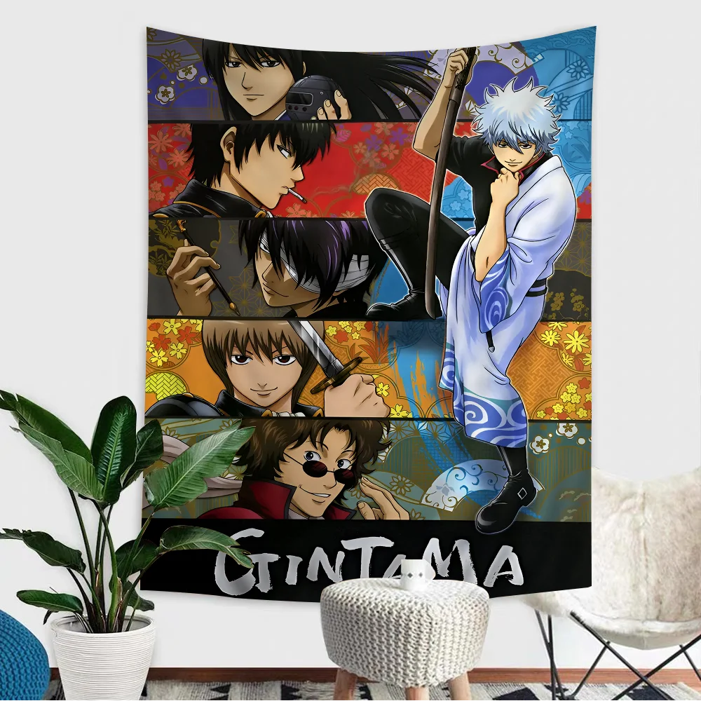 Japanese Anime Gintama Chart Tapestry For Living Room Home Dorm Decor Art Home Decor