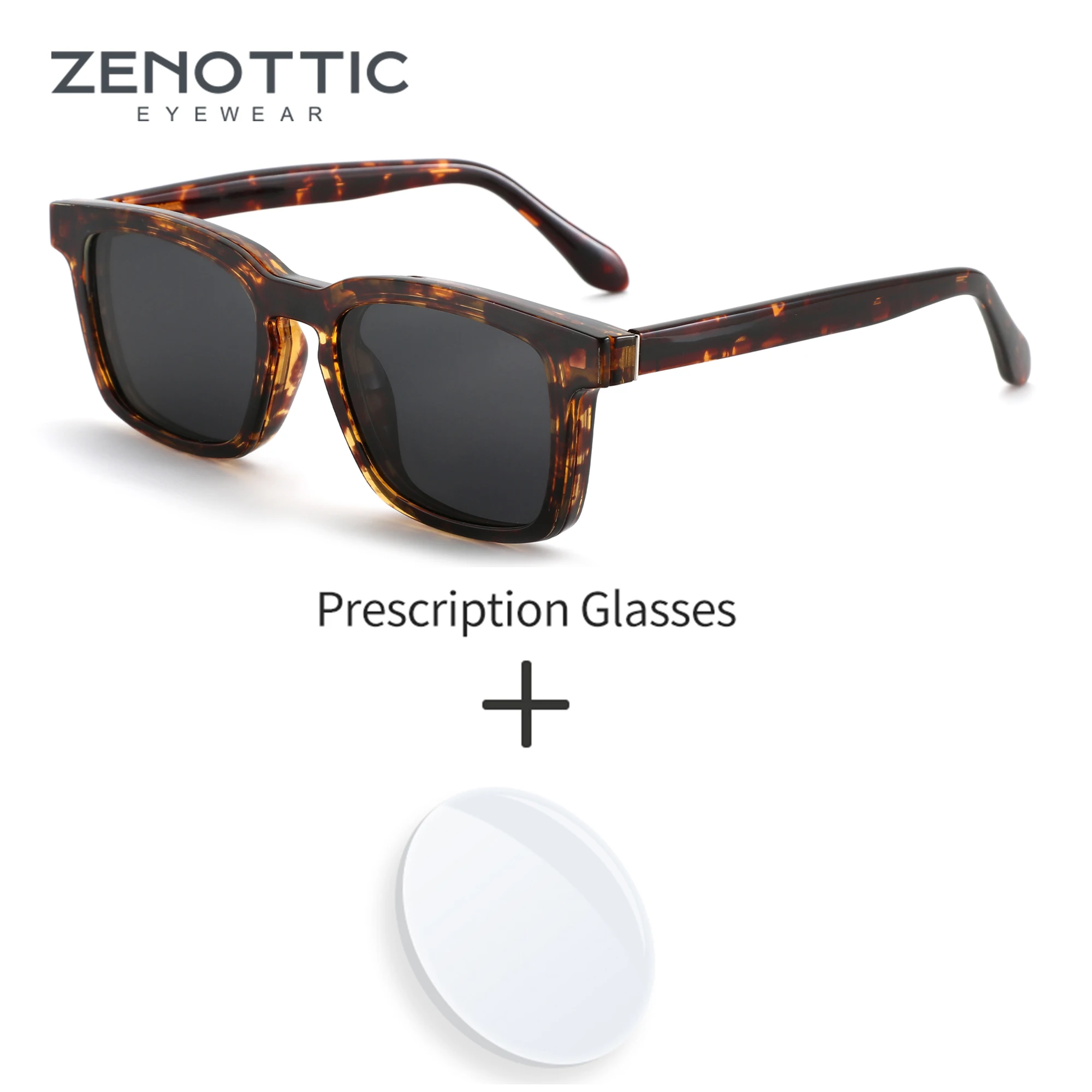 

ZENOTTIC 2025 Ultralight Tr90 Prescription Glasses Magnetic Clip-On Polarized Sunglasses Uv400 Protection For Women Men T1934