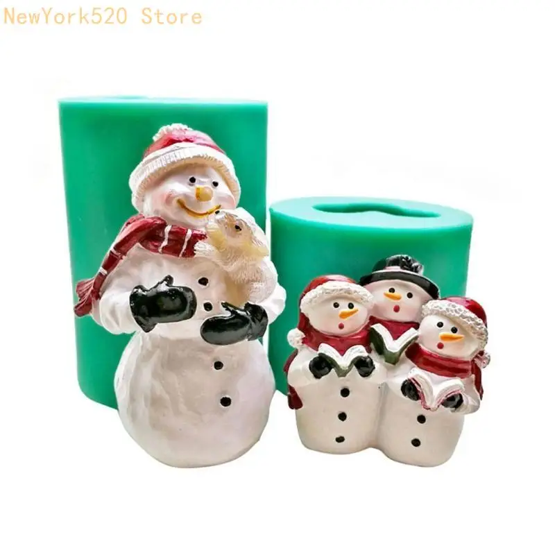 3D Snowman Silicone Mold for Christmas Making Resin Molds Handmade Mould DIY Cake Chocolate