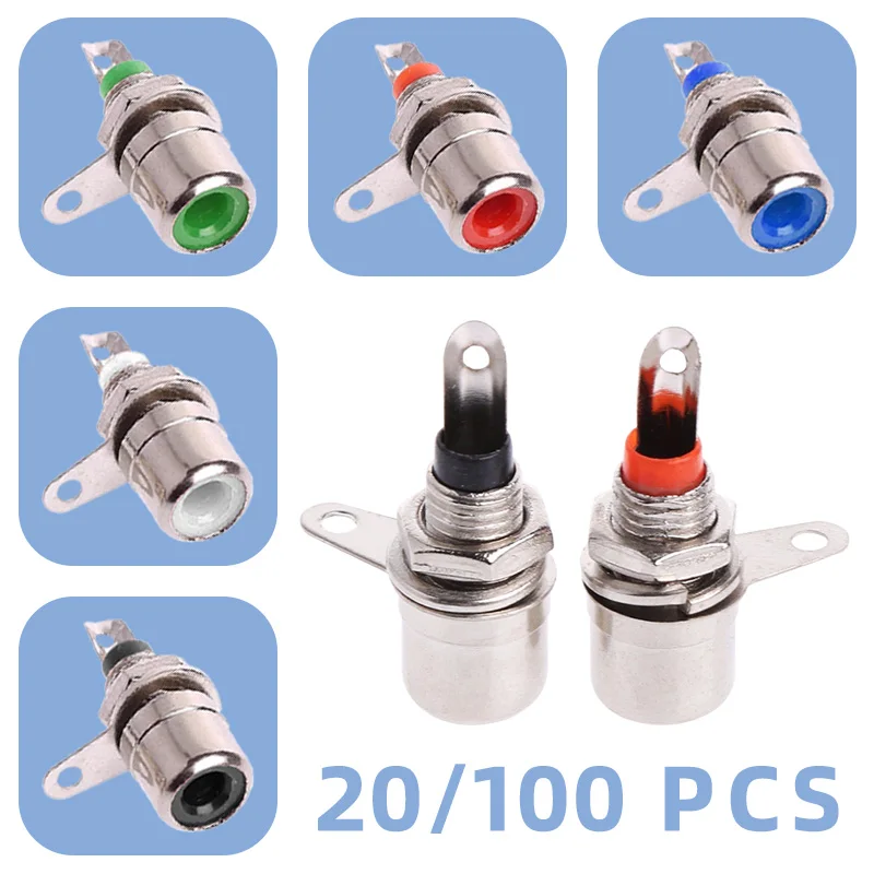 

20Pcs Nickel Plated RCA Female Socket Audio Adapter Chassis Panel Mount Connector for Sound Enthusiasts & Professionals