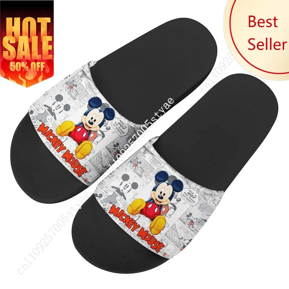 

Mickey Mouse House Slippers Disney Cartoon Movies Decoration Sandals Design Your Photo Text Logo Holiday Gifts Custom Shoes
