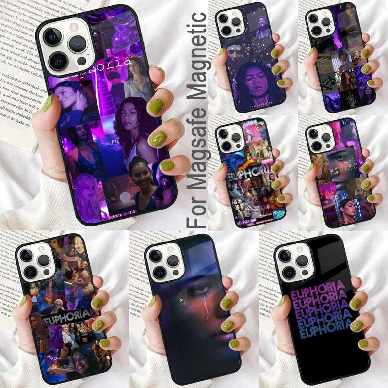 Euphoria saison 2 Coque de téléphone souple pour iPhone 17 Air 16e Pro max 15 Pro 13 14 Plus 11 12 Coque magnétique MagSafe