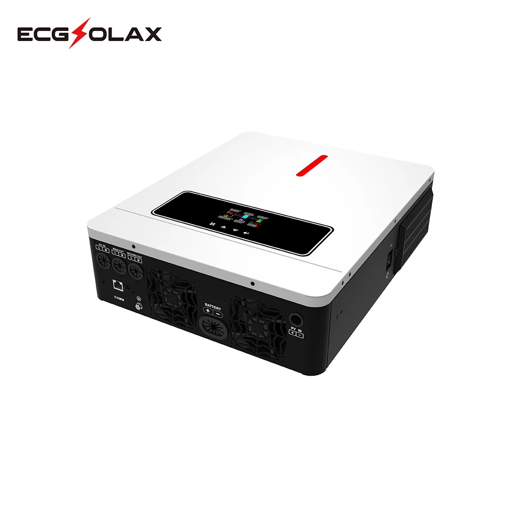 ECGSOLAX 6200W 4200W 하이브리드 태양열 인버터 24V 48V 자동 500VDC 내장 120A MPPT 태양열 컨트롤러 듀얼 출력 태양광 정현파 하이브리드 인버터 220VAC