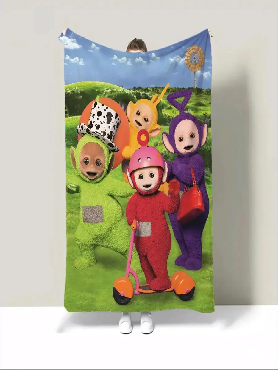 Teletubbies Custom Throw Blanket Boho Style for Sofa Decoration Super Soft Fluffy Blankets King Size Home Interior Knee Nap
