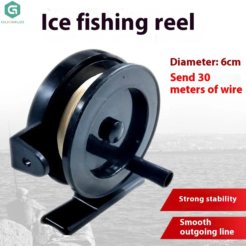 1/2 Peças Carretilha de Pesca no Gelo, Carretilha de Pesca de Inverno, Carretilha Pequena para Pesca Marítima, Carretilha de Plástico para Vara de Arremesso, Molinete Carretilha