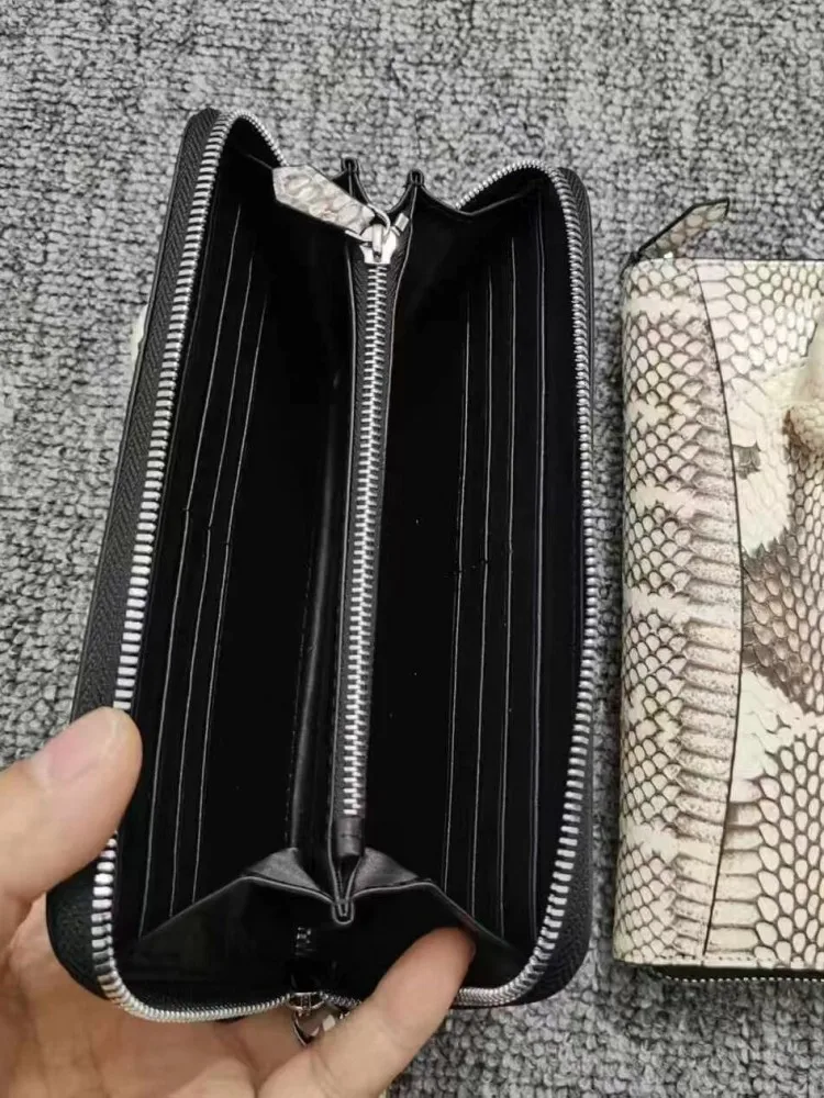 Men Genuine Leather Wallet High Quality Snakeskin Personality Handbag Clutch Male Designer Casual Fashion Long Purse Card Holde - view 6