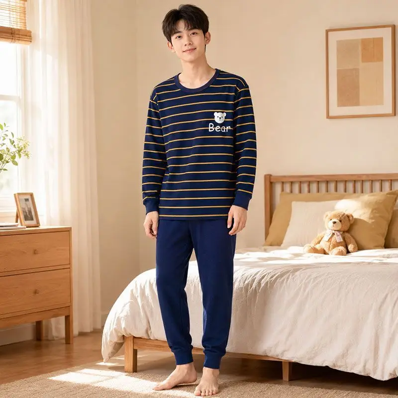 2026 For Children's Baby 6-18 Years Kids Thermal Underwear 2-Piece Set ClothingTop + Pants Boys Autumn Winter Homewear view 4