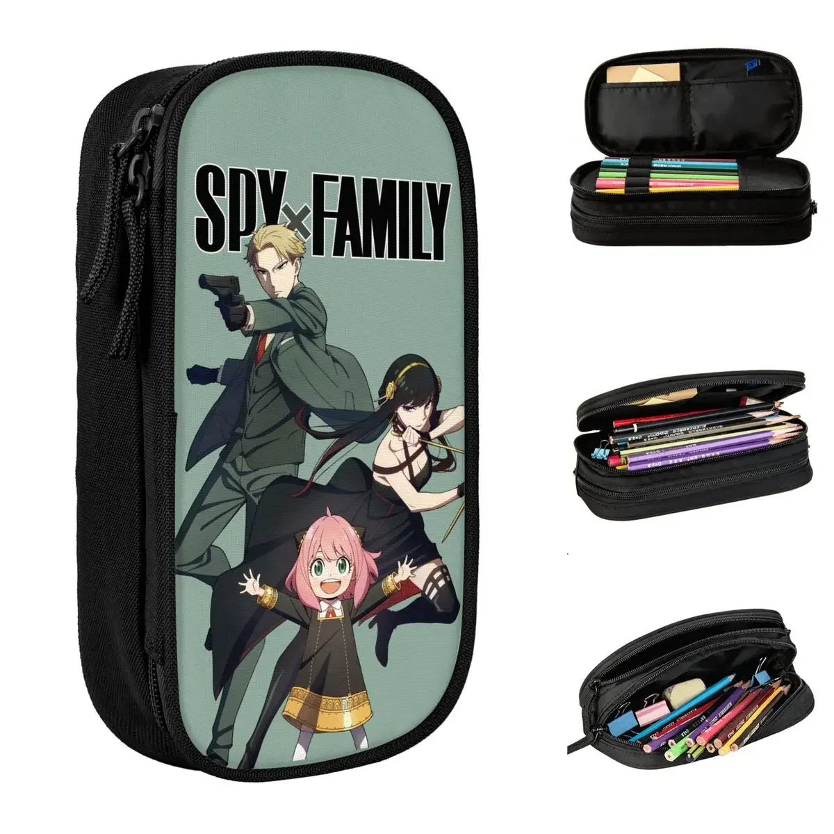 

Anya Yor Loid Pencil Cases Creative Spy X Family Anime Pen Box Pencil Bags Student Big Capacity School Supplies Pencilcases