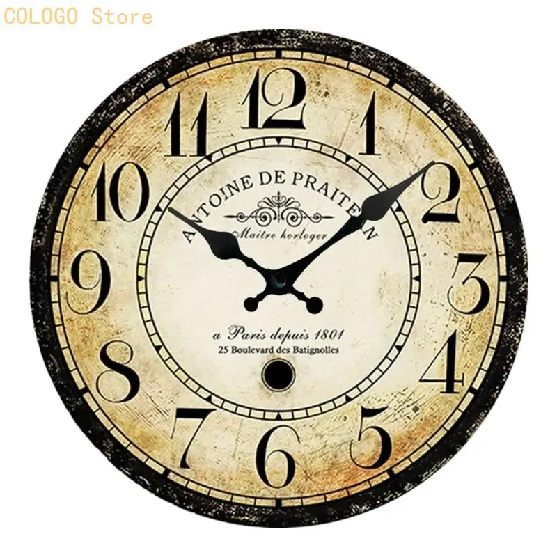 Silents None-Ticking Clock Decorative Clock Battery Operated Wall Clock for Home D0LD