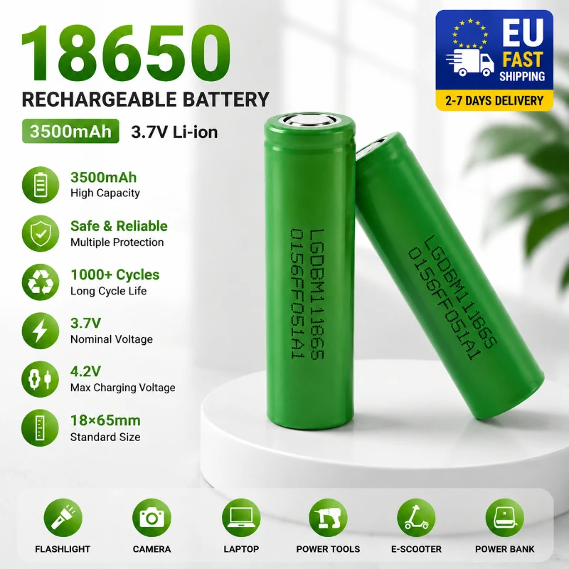 ✅   3500mAh MJ1 18650 Akku 3,7V Li-Ionen Wiederaufladbare Flachkopf-Batteriezelle Hohe Kapazität Lange Lebensdauer für Taschenlampe Powerbank DIY-Geräte EU Schnellversand