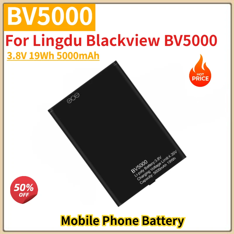 

BV5000 High Quality Phone Battery 3.8V 19Wh 5000mAh For Lingdu Blackview BV5000 Brand New Replacement Battery