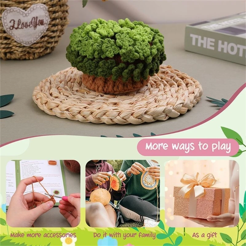 Coasters Plant Pots Crochet Starter Kits DIY Crochet Set Beginners Crochet Kits Learn to Crochet Set by English Video