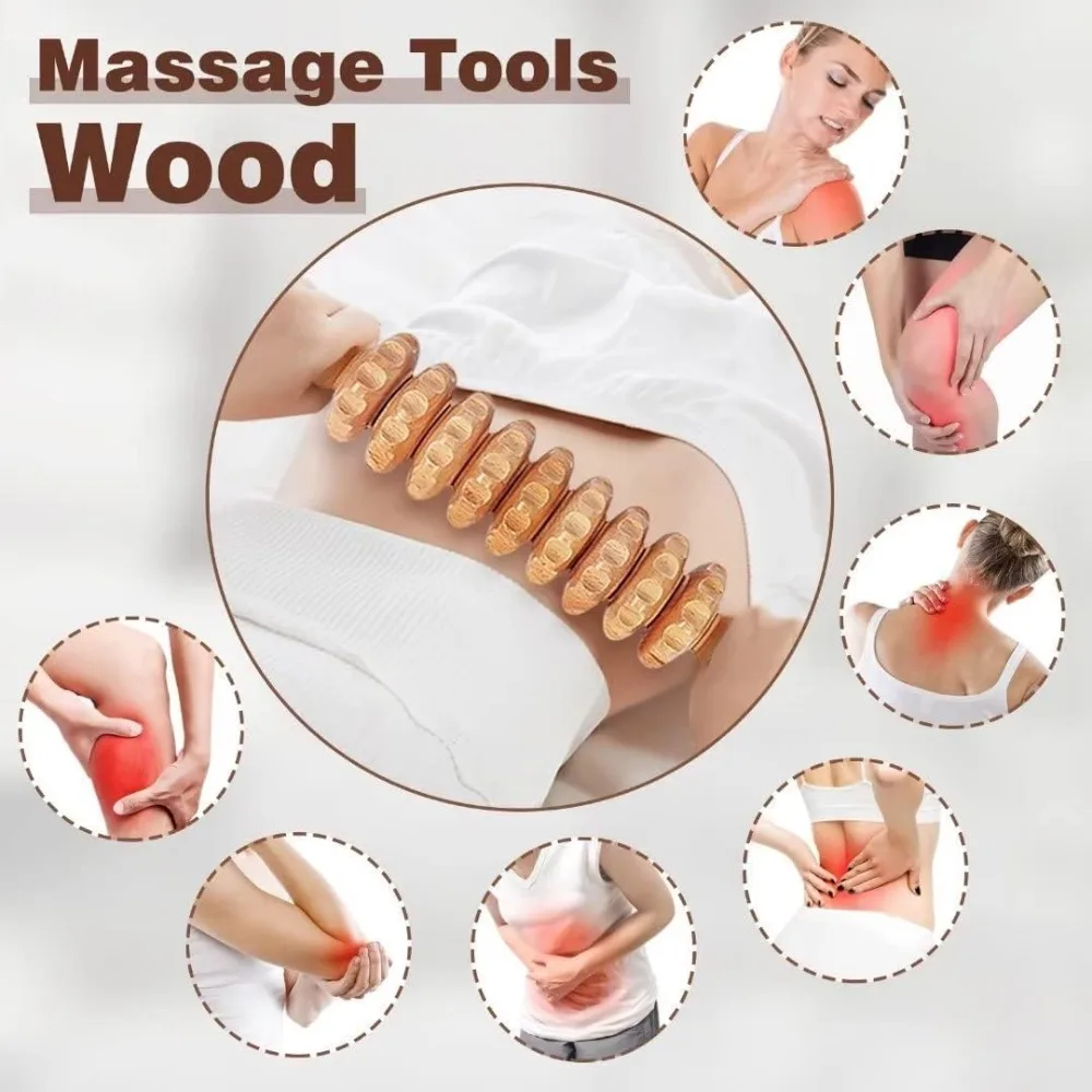 10-in-1 Wood Therapy Massage Tool Set for Body Shaping, Muscle Pain Relief, and Lymphatic Drainage - Image 2