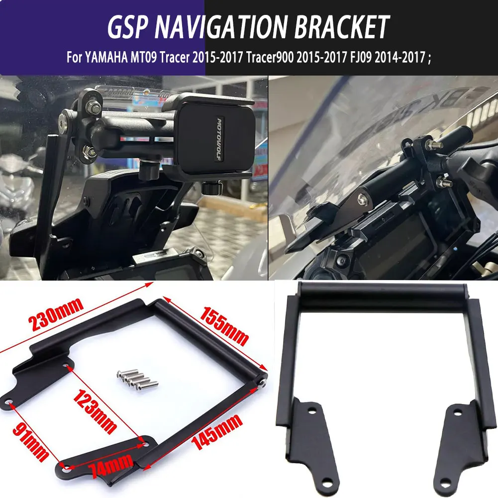 Motorcycle Phone GPS Navigation Bracket For YAMAHA MT09 MT-09 Tracer 900 FJ09 2015 2016 2017 Navigation Mount Adapter Holder