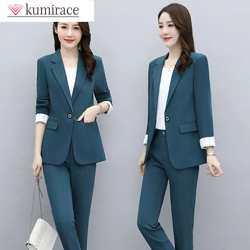 

Summer 2023 Flanged Casual Jacket Blazer Slim Pencil Pants Vest 3pcs Elegant Women's Hot Pants Suit Office Manager Outfits Style