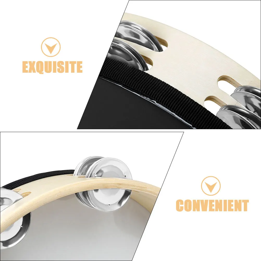 

Double-Row Hand Drum Lightweight Handheld Tambourine Beginner Percussion Instrument Handheld Tambourine Instrument