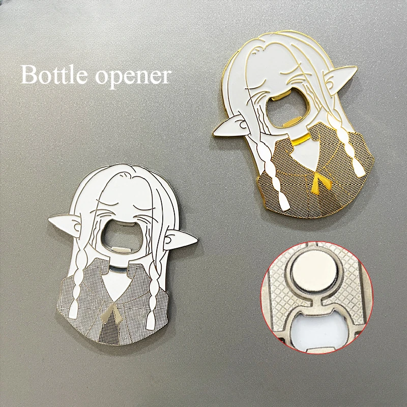 Anime Delicious in Dungeon Marcille Bottle Opener Refrigerator Magnet Kawii Big Mouth Elf Girl DIY Halloween Cosplay Accessories