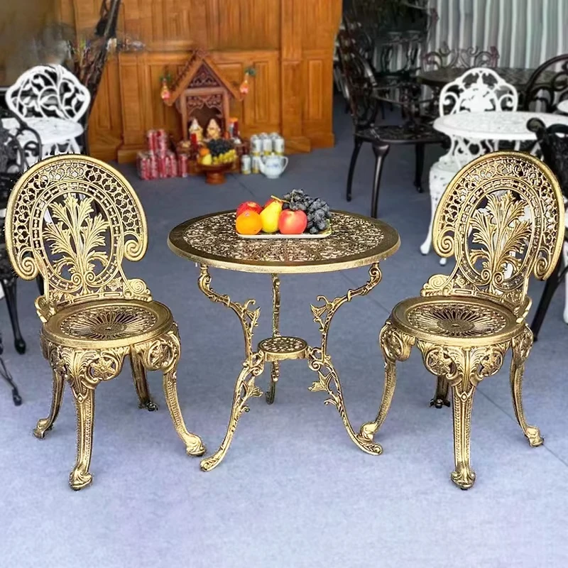 Garden furniture Garden set Cast aluminum metal table and chair tableware set