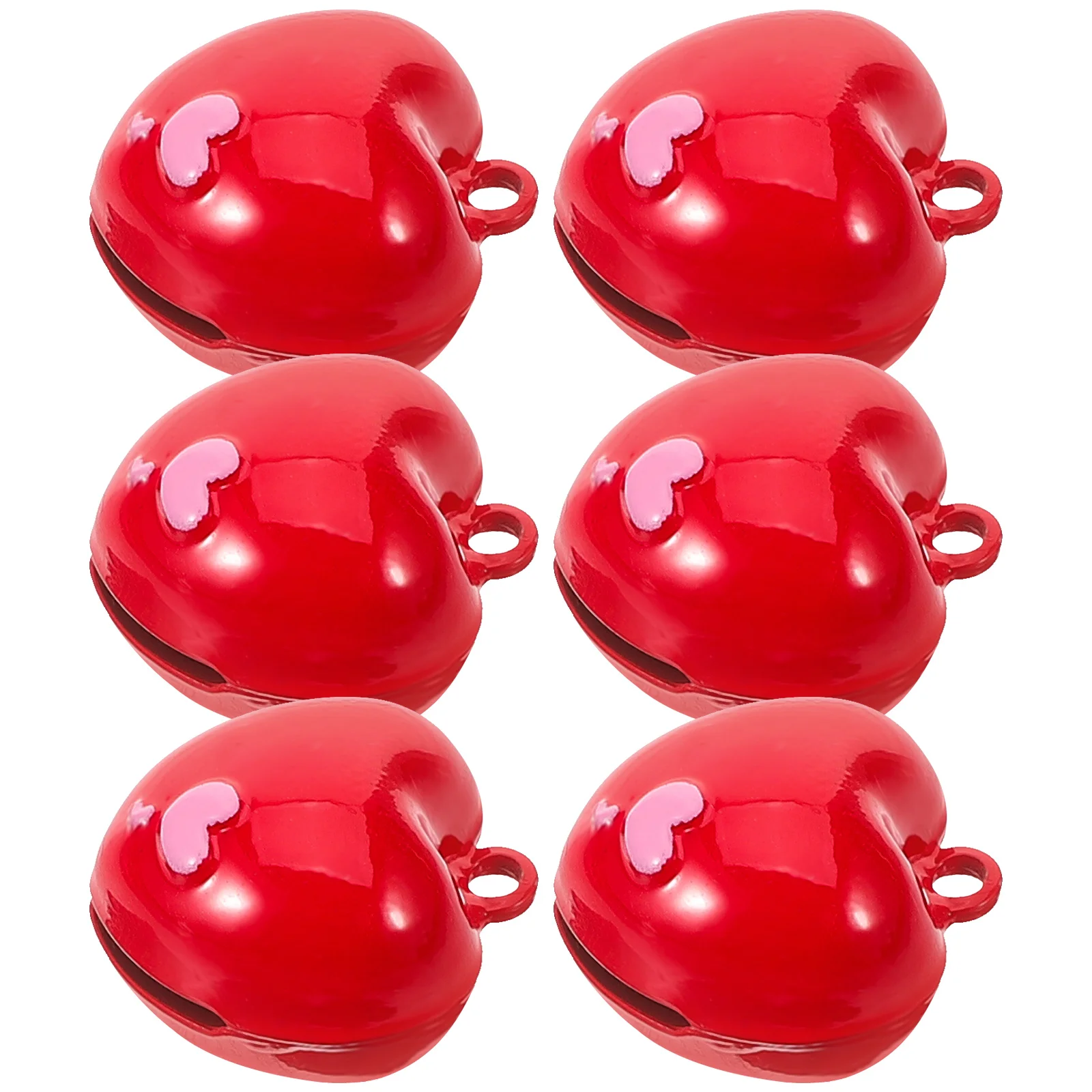 

6pcs Red Heart Bell Charms Pendant Accessories for DIY Jewelry Crafts Decorations Metal Small Bell charms jewelry making