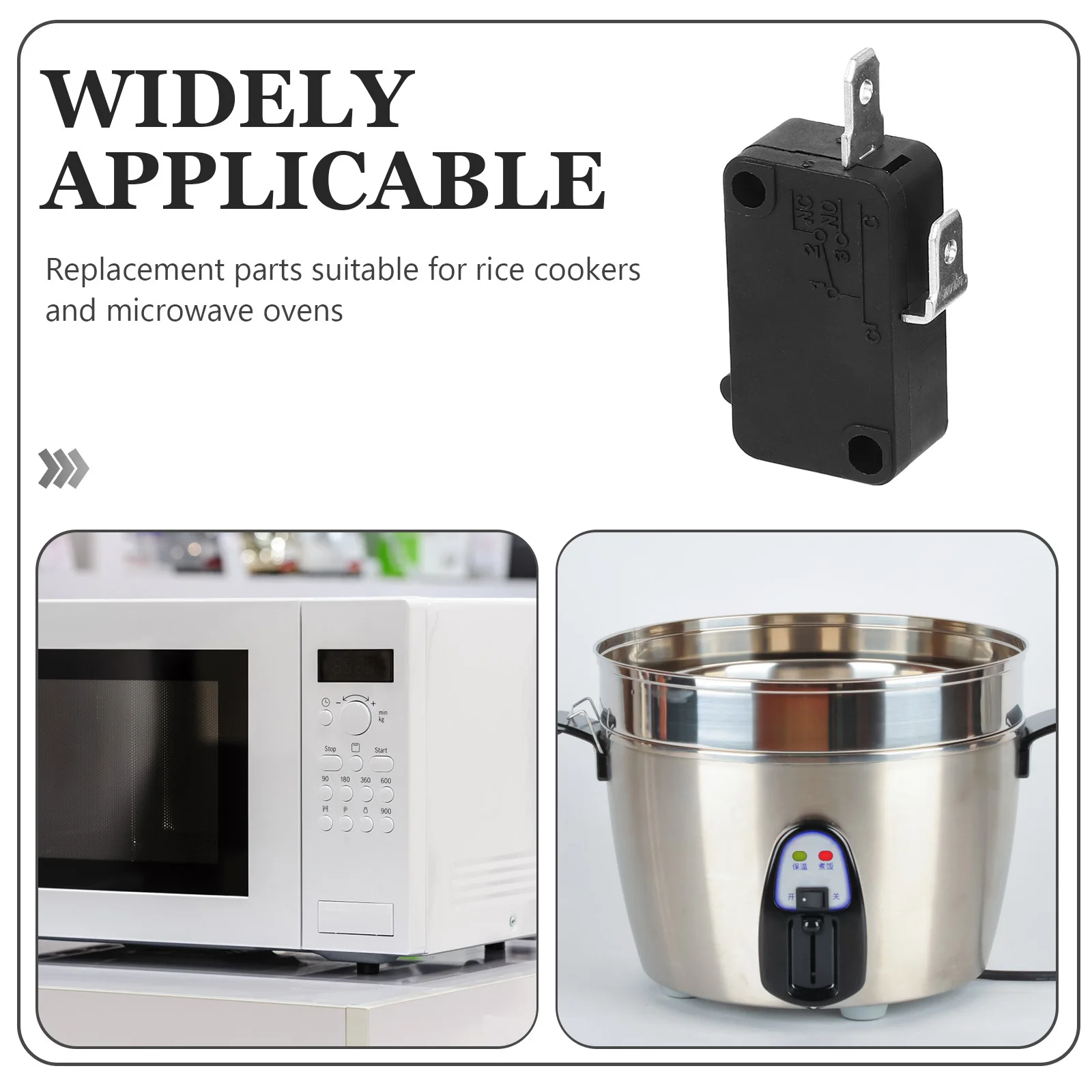 

2Pcs Microwave Oven Door Switch Replacement Normally Open Microwave Repairing Accessory Rice Cooker Part Fridge Switch