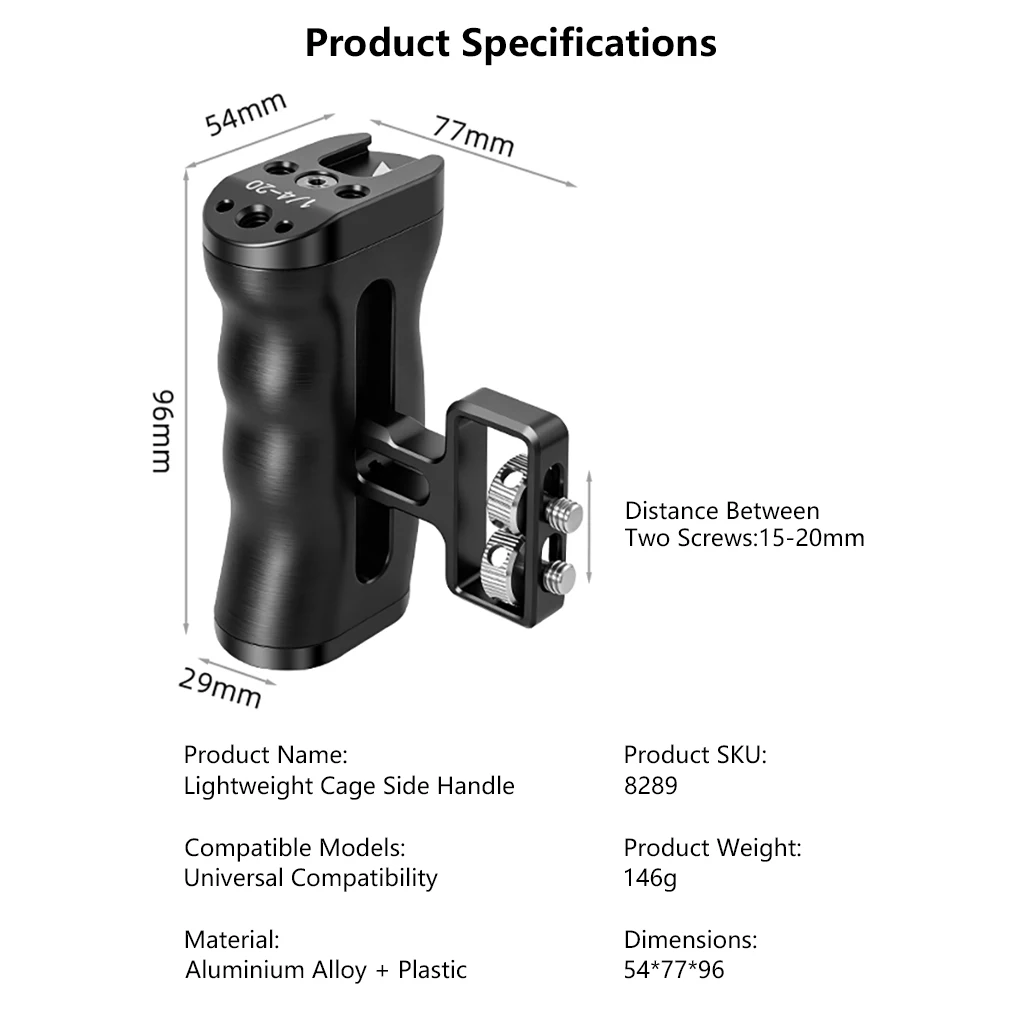 NATO-Schiene / 1/4-Zoll-Schraubseitengriff Ronin Gimbal DSLR Kamerakäfig Schnellklemmhalterung Monitorhalterung für Sony Canon Nikon – Detail 26