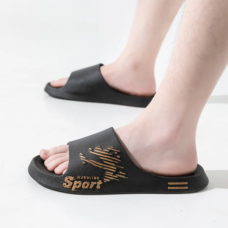 Men's Slippers Summer PVC Soft Slippers for Male Outdoor Thicken Anti-slip Beach Sandals Bathroom Leap Sport Cool ins New Sandal