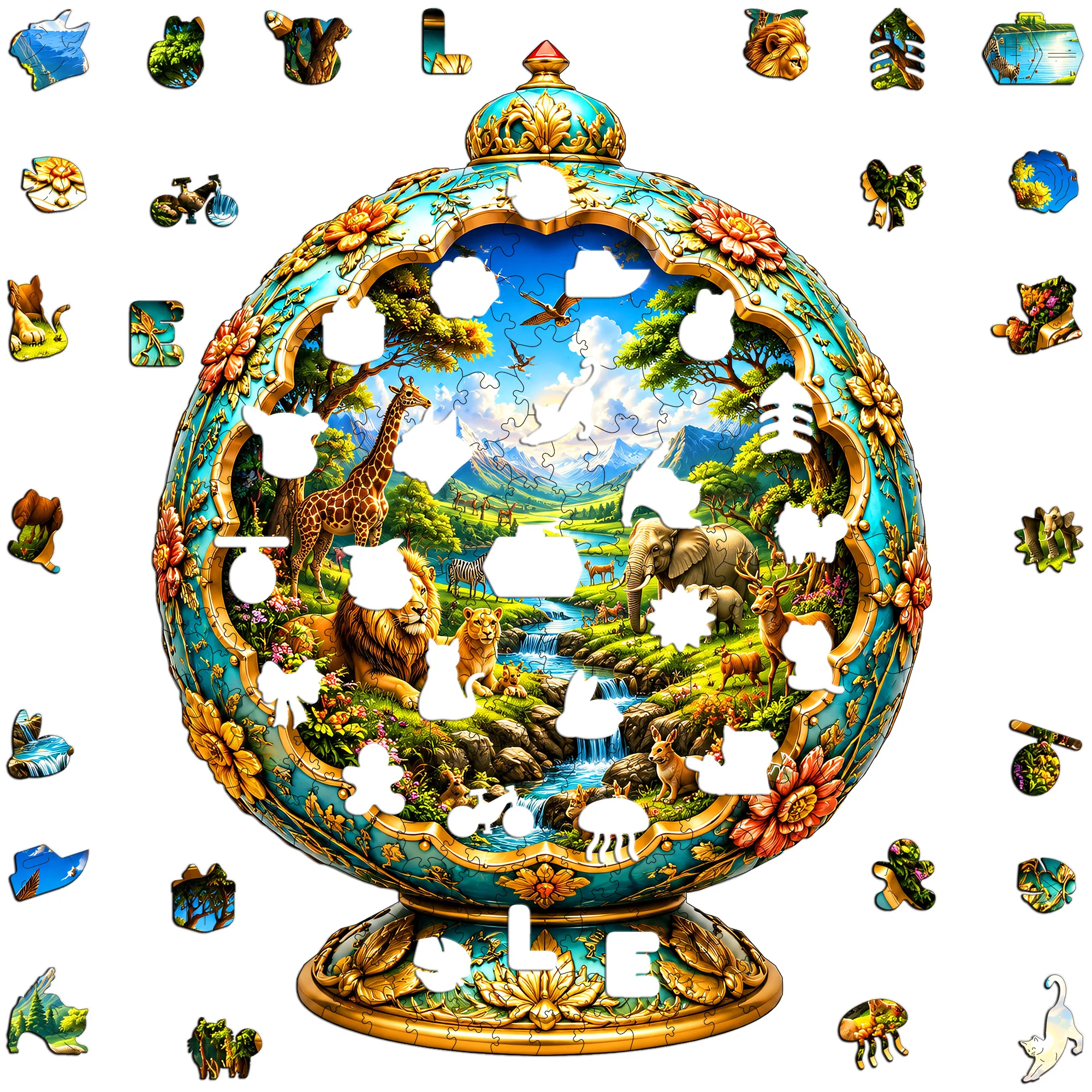 Vintage Piano Castle Flat Wooden Puzzle - Puzzle Game Toy - Animal Jigsaw Puzzle - Tabletop Puzzle Game - Special Occasion Gift
